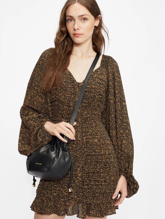 Ted Baker London Dresses & Skirts - Ted Baker London Wyatte Ruched Bodycon Mini Dress Long Sleeve Animal Print XS/1